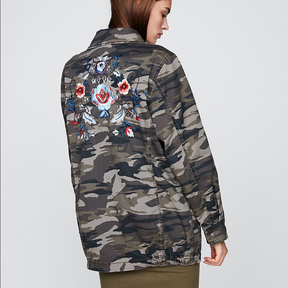 Express Military Camo Embellished Jacket Small